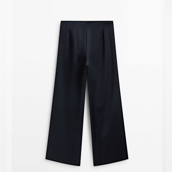=Massimo‎ Dutti STRAIGHT NAVY BLUE SATIN TROUSERS NAVY BLUE
/ Ref. 5019/555 - Picture 2 of 6